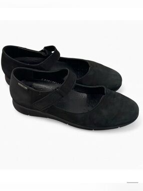 Mephisto Jenyfer Mary Janes Black Leather Suede Comfort EU 4.5 US 7
